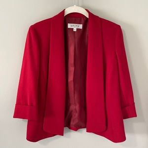 Kasper red no button blazer, size 4